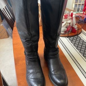 BareTraps Charessa 2 Black Knee High Riding Boots Black Women's 11 M Wide Calf